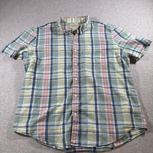 St John's Men's Shirt Short Sleeve Button Down Lightweight XXL 100% Cotton
